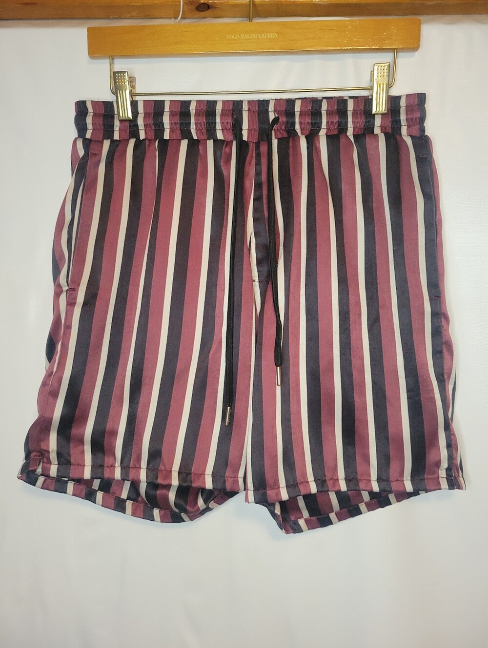 Stampd Striped Men’s Drawstring Shorts Burgundy/Black